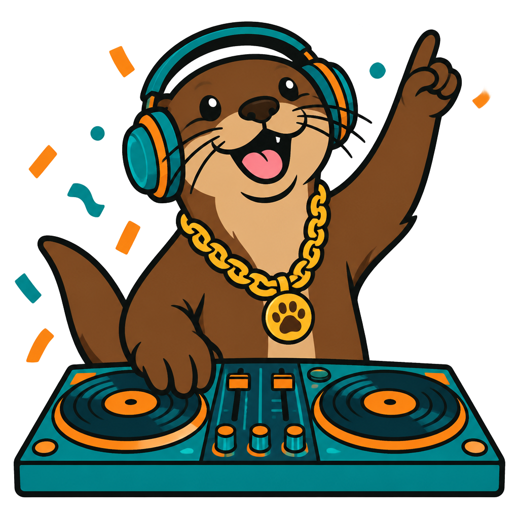 Degen DJing at a party with headphones and gold chain